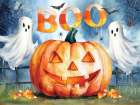 Boo Jack-O-Lantern Art Print