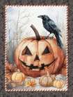 Jack-O-Lantern And Crow Art Print