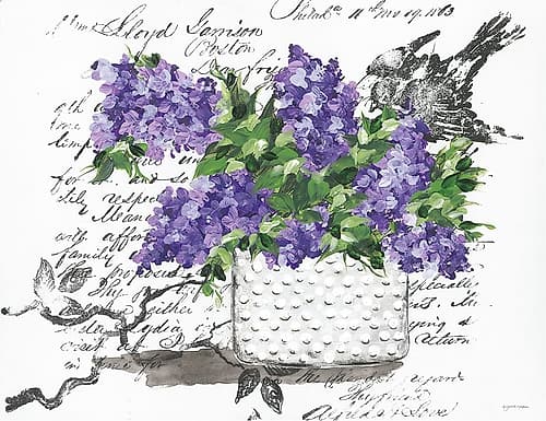 Hobnail Lilac Bird Art Print