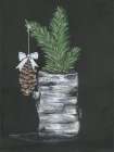 Birch Log Planter Art Print