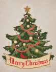 Vintage Christmas Tree Art Print
