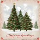Vintage Christmas Trees Art Print
