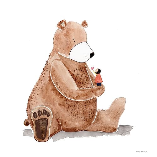Bear and Heart Art Print