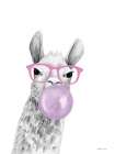 Bubble Gum Alpaca Art Print