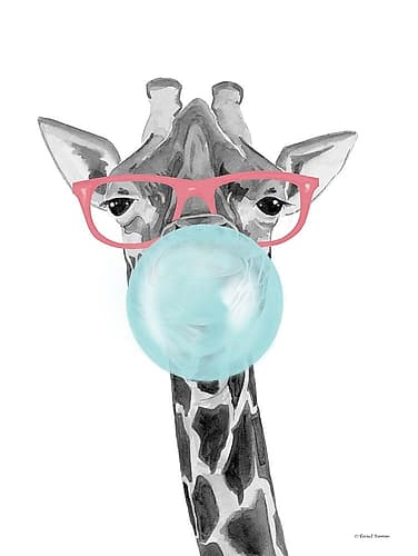 Bubble Gum Giraffe Art Print