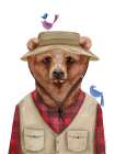 Camping Bear Art Print
