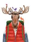 Moose Camper Art Print