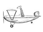 Giraffe in a Plane Art Print