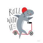 Roll With It Shark Art Print