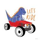 Lets Ride Dinosaur Art Print
