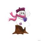 Girly Ghost Drinking Coffee Art Print