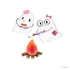 Girly Ghosts Making Smores Art Print