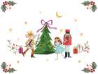 Nutcracker Around the Christmas Tree Art Print