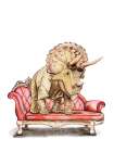 Chaise Lounge Triceratops Art Print