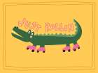 Roller Skating Alligator Art Print