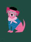 Pink Parisian Puppy Art Print