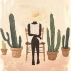 Girl and the Cacti Art Print