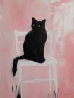 Black Cat Pose Art Print