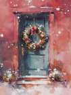 Christmas Greetings Art Deco Print