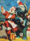 Santa and the Elephant Art Print