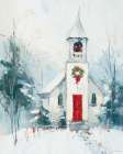 Winter Wonderland Church Art Print