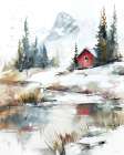 The Icy River Art Print