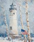 Winter Lighthouse Art Print