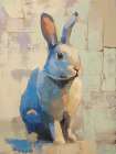Brushstroke Bunny Art Print