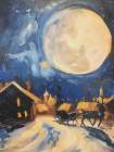 Moonlit Sleigh Ride Art Print
