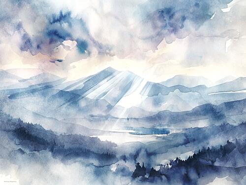 Morning Ridge Glow Art Print