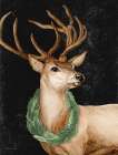 Deer with Wreath Art Print