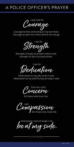 A Police Officers Prayer Inspirational Print