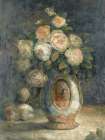 Ornate Vase with Roses Art Print