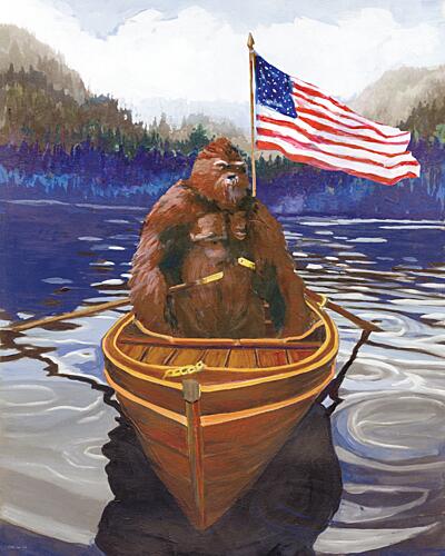 Bigfoots Rowing Adventure Art Print