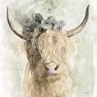 Cow and Crown I Art Print by Stellar Design Studio