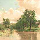Country Pond 2 Art Print by Stellar Design Studio