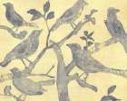 Yellow-Gray Birds 2 Art Print by Stellar Design Studio