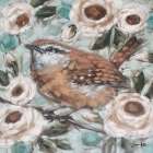 Rose Garden Wren Art Print