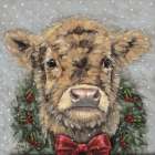 Snowy Day Christmas Cow I Art Print