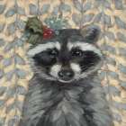 Holly Jolly Racoon Art Print