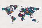 Dino World Map Art Print by Seven Trees Design
