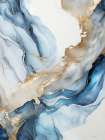 Blue Art Marble II Art Print by Seven Trees Design