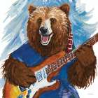 Rock and Roll Bear Art Print by Seven Trees Design