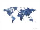 Watercolor World in Dark Blues Art Print by Seven Trees Design