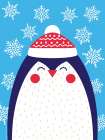 Snowflake Penguin Art Print