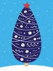 Snowy Christmas Tree Art Print by Seven Trees Design