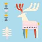 The Christmas Deer Art Print by Seven Trees Design