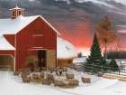 Snowy Farm Art Print by Seven Trees Design