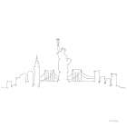One Line New York Art Print by Seven Trees Design