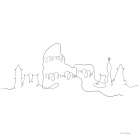 One Line Rome Art Print by Seven Trees Design